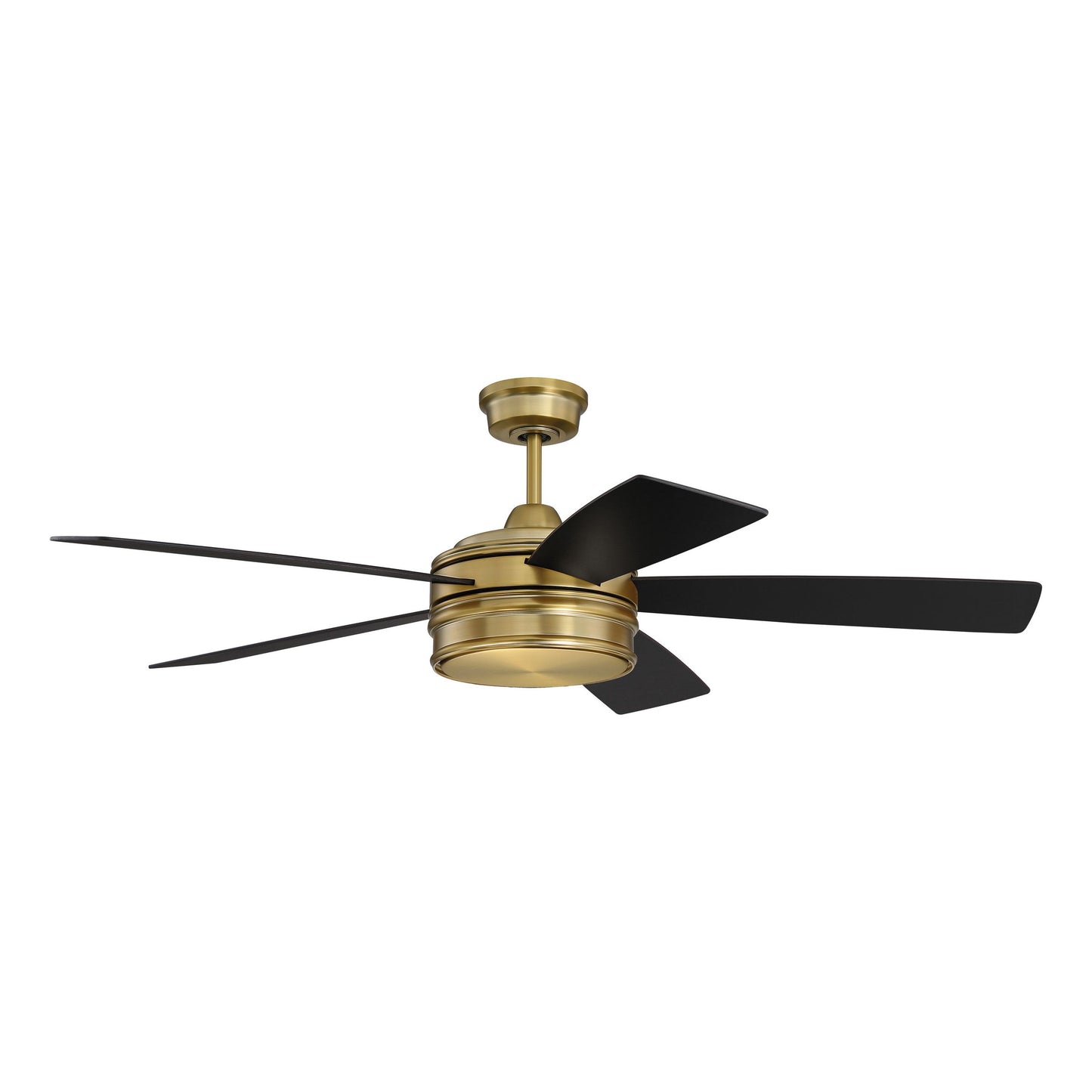 BRX52SB5 - Braxton 52" 5 Blade Ceiling Fan with Light Kit - Remote & Wall Control - Satin Brass