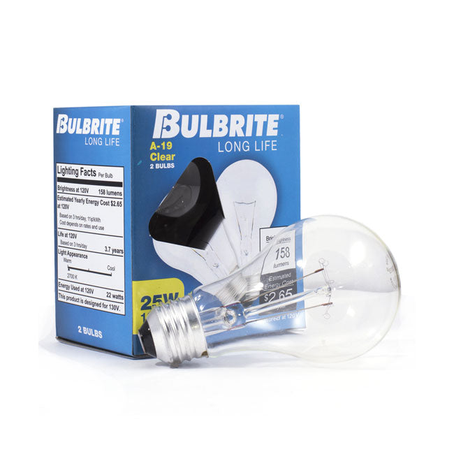 101025 - Specialty Clear A19 LED Light Bulb - 25 Watt - 2700K - 25 Pack