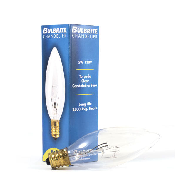 400105 - Specialty Clear B8 LED Light Bulb - 5 Watt - 2700K - 50 Pack