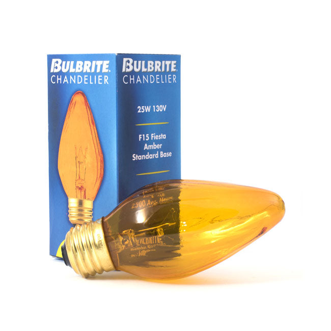 421225 - Specialty Amber F15 LED Light Bulb - 25 Watt - 25 Pack