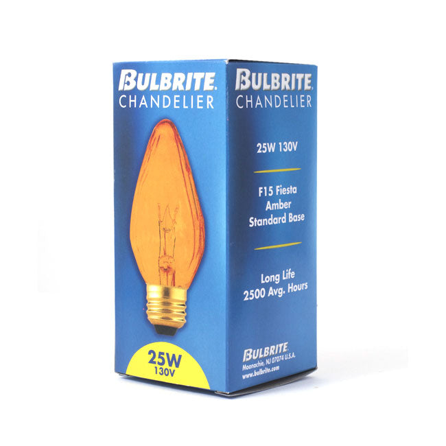 421225 - Specialty Amber F15 LED Light Bulb - 25 Watt - 25 Pack