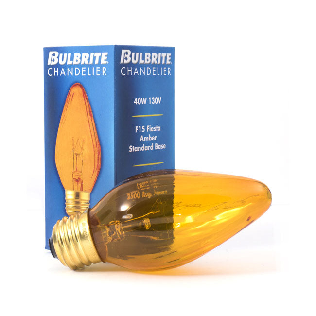 421240 - Specialty Amber F15 LED Light Bulb - 40 Watt - 25 Pack