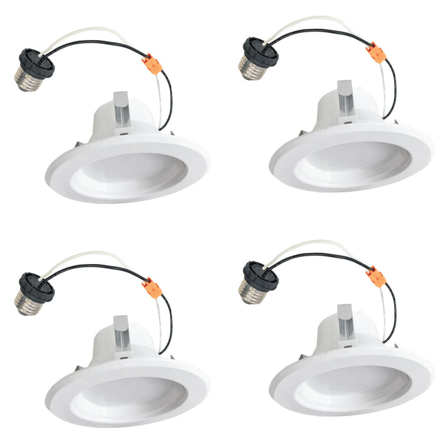 773117 - 4" Recessed Downlight with Socket Adapter - 9 Watt - 4000K - 4 Pack