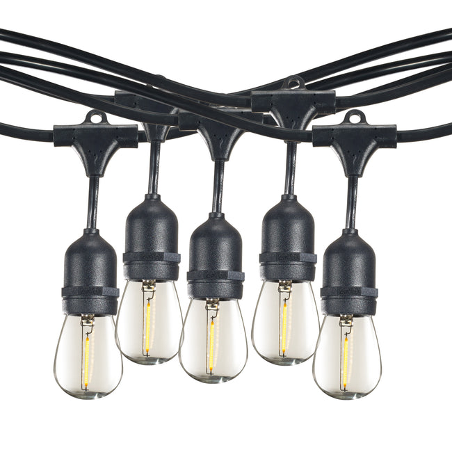 812313 - 12 Light 30' String Light with Plastic LED Clear S14 Light Bulbs