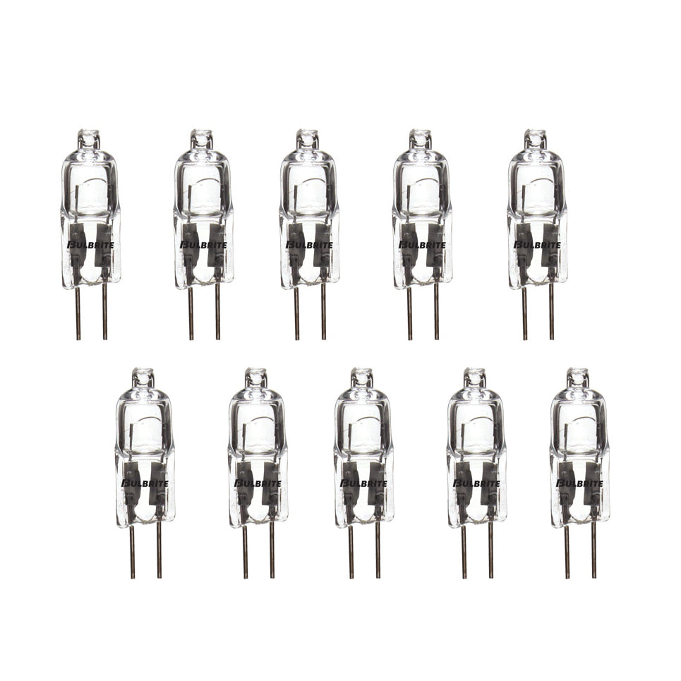 860779 - Clear Halogen G4 T3 Bi-Pin Light Bulb - 10 Watt - 10 Pack