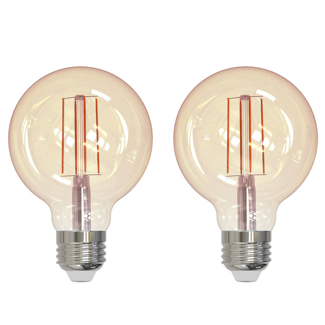 776800 - Nostalgic Filaments Dimmable G25 LED Light Bulb - 5 Watt - 2 Pack