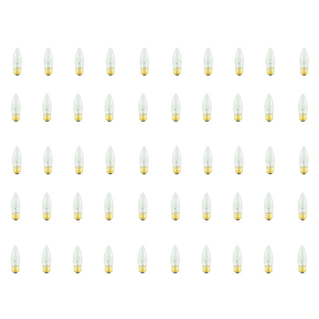 495040 - Specialty Clear B10 LED Light Bulb - 40 Watt - 2700K - 50 Pack