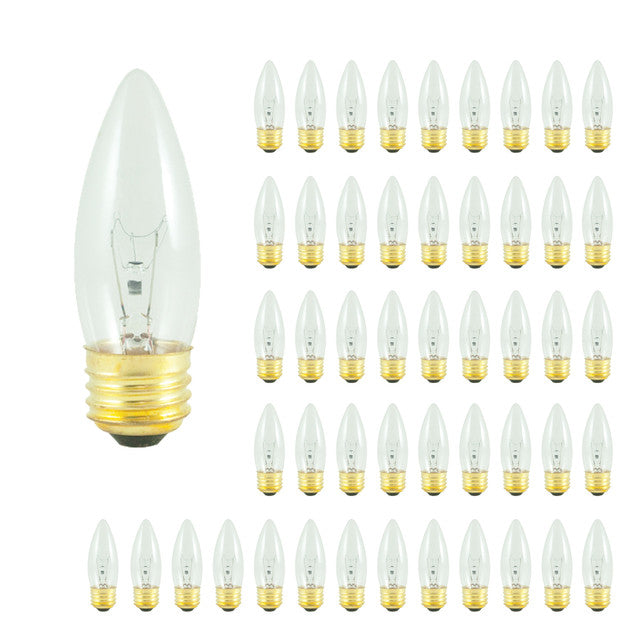 495040 - Specialty Clear B10 LED Light Bulb - 40 Watt - 2700K - 50 Pack