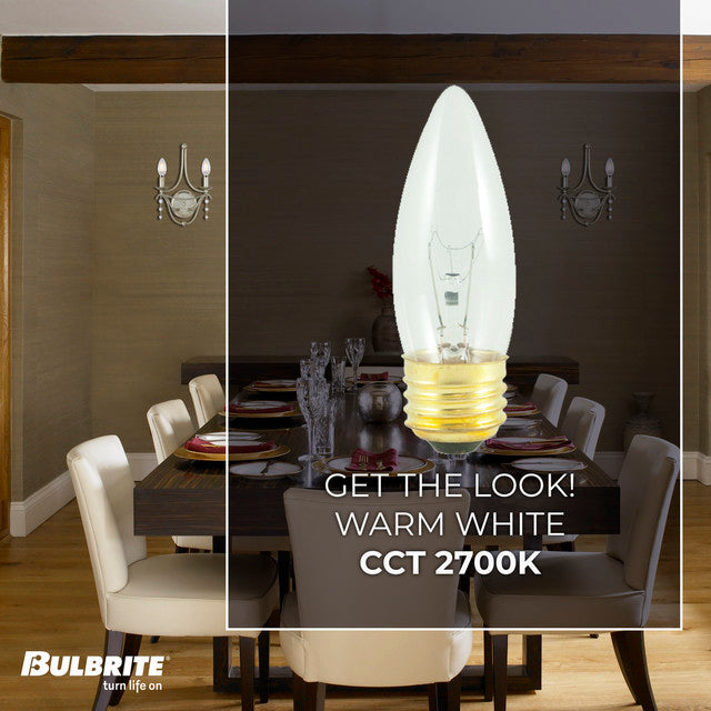 495040 - Specialty Clear B10 LED Light Bulb - 40 Watt - 2700K - 50 Pack