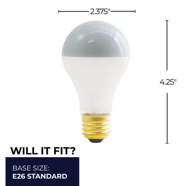 717060 - Specialty Frost Silver Bowl A19 LED Light Bulb - 60 Watt - 2700K - 8 Pack