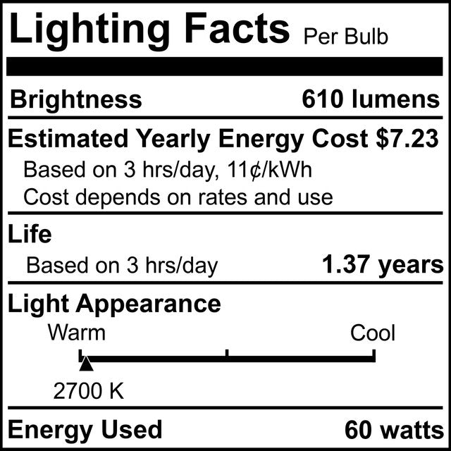 717060 - Specialty Frost Silver Bowl A19 LED Light Bulb - 60 Watt - 2700K - 8 Pack