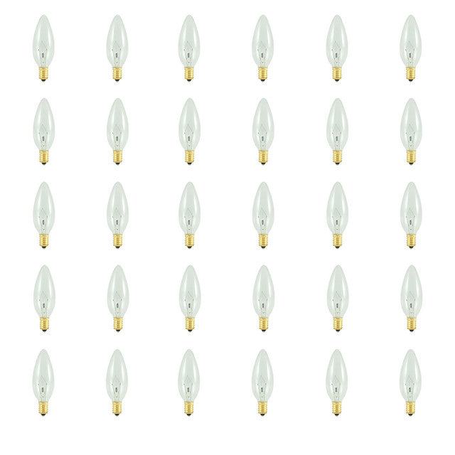 400425 - Specialty Clear B10 LED Light Bulb - 25 Watt - 2700K - 30 Pack