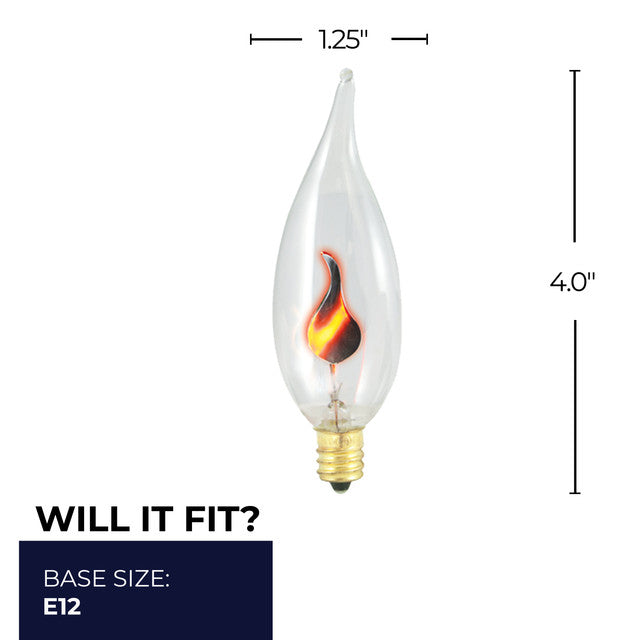 410313 - Specialty Clear CA10 LED Light Bulb - 3 Watt - 2700K - 18 Pack