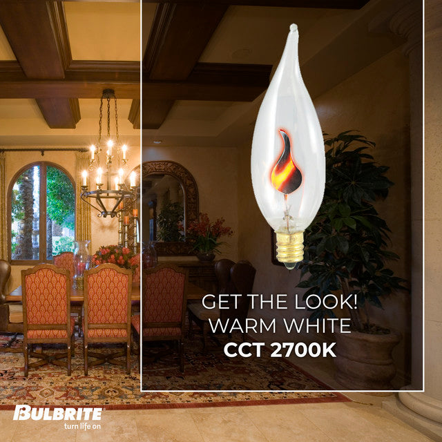 410313 - Specialty Clear CA10 LED Light Bulb - 3 Watt - 2700K - 18 Pack