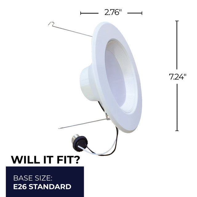 773166 - 5" or 6" Recessed Downlight with Socket Adapter - 14 Watt - 3000K - 4 Pack