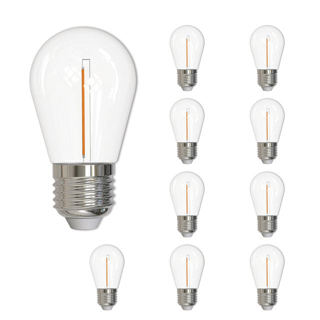 776785 - Filaments Dimmable Clear Glass S14 LED Light Bulb - 1 Watt - 2700K - 10 Pack