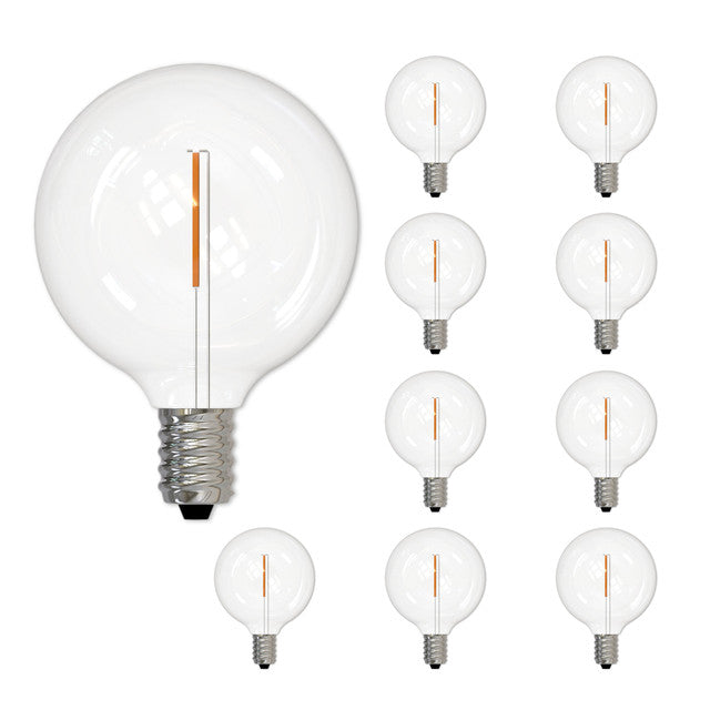 776786 - Filaments Dimmable Clear Glass G16 LED Light Bulb - 1 Watt - 2700K - 10 Pack