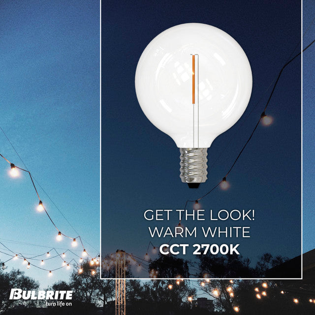 776786 - Filaments Dimmable Clear Glass G16 LED Light Bulb - 1 Watt - 2700K - 10 Pack