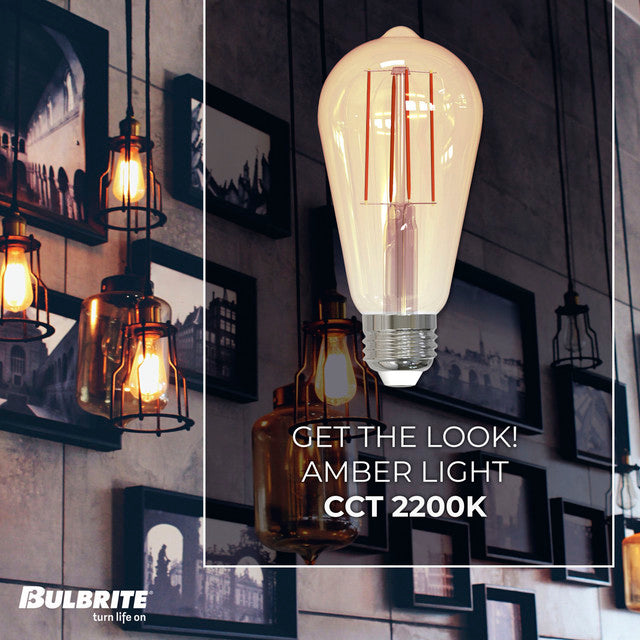 776801 - Filaments Dimmable Antique Glass ST18 LED Light Bulb - 5 Watt - 2200K - 2 Pack