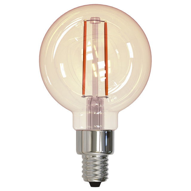 776906 - Filaments Dimmable Antique Glass G16 LED Light Bulb - 2.5 Watt - 2100K - 3 Pack