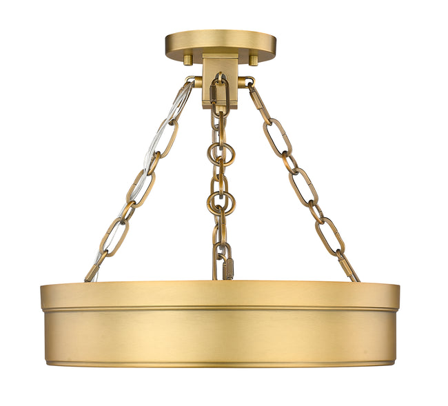 1944SF15-RB-LED - Anders 1 Light Semi Flush 15" Mount - Rubbed Brass