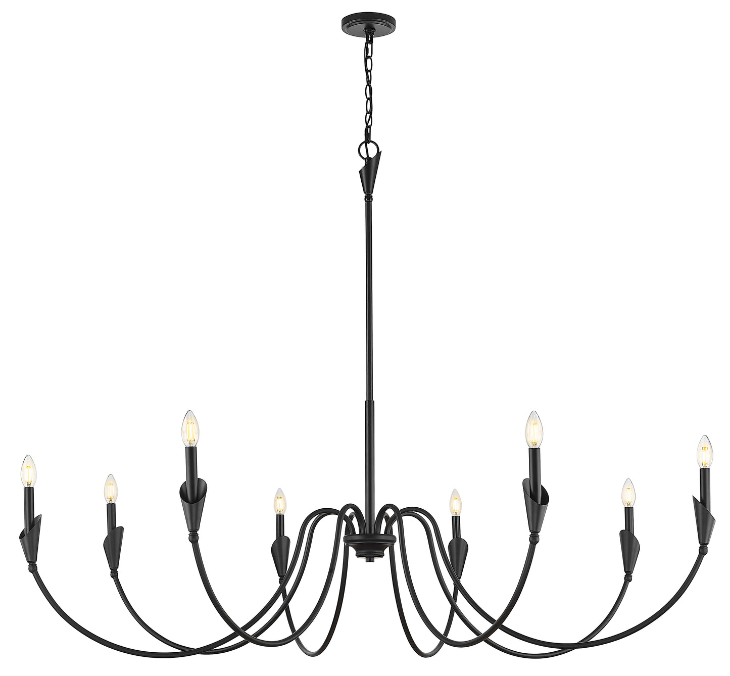 4014-65MB - Claudelle 8 Light 65" Chandelier - Matte Black