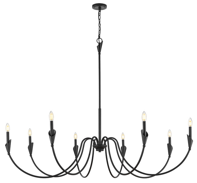 4014-65MB - Claudelle 8 Light 65" Chandelier - Matte Black