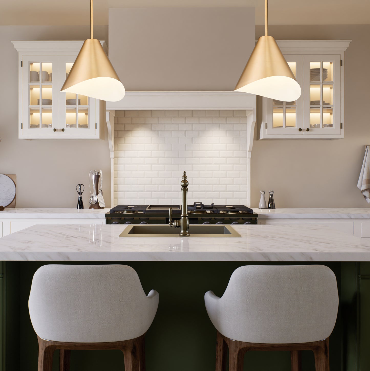 1952P12-MGLD - Aria 1 Light 12" Pendant - Modern Gold