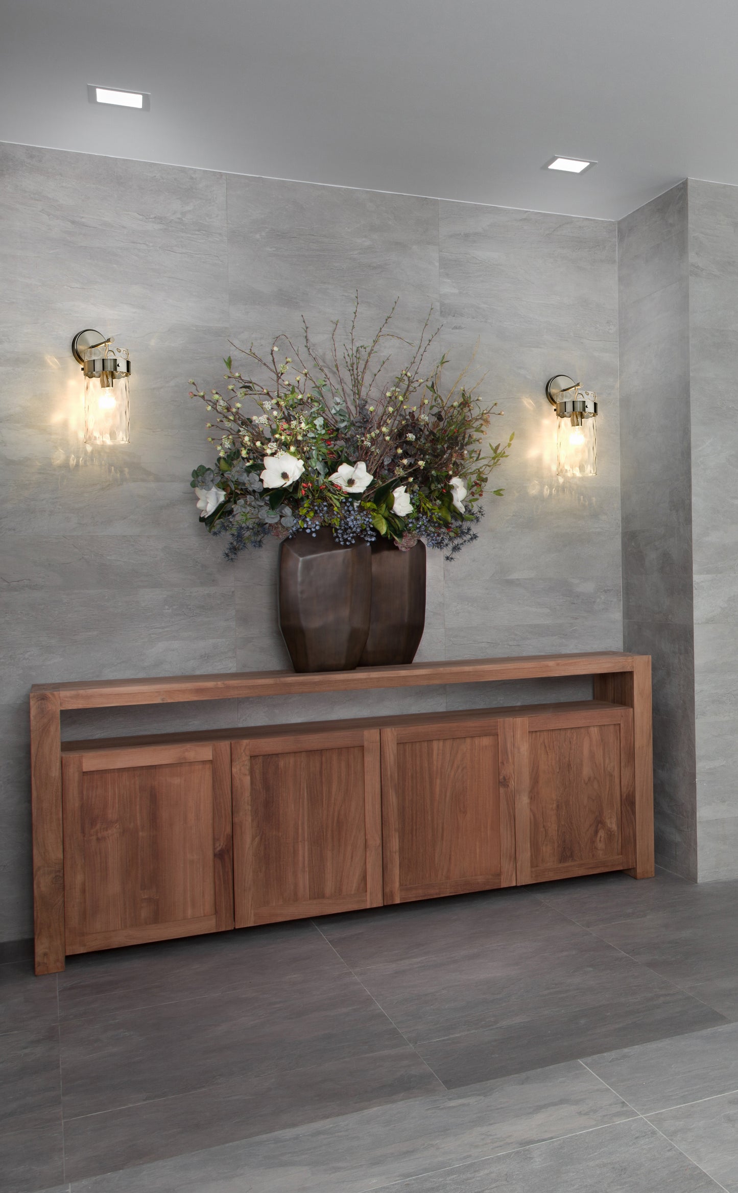 3035-1SL-BN - Fontaine 1 Light Wall 16" Sconce - Brushed Nickel