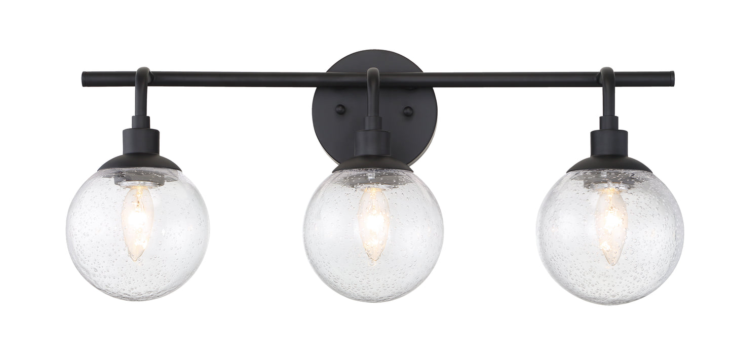 53303-FB - Que 3 Light 24" Wide Vanity Light - Flat Black