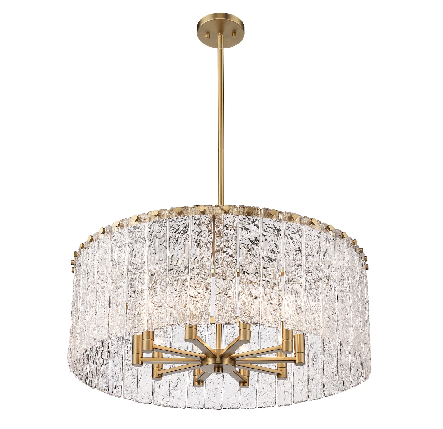 1943P26-MGLD - Glacier 10 Light 27" Chandelier - Modern Gold