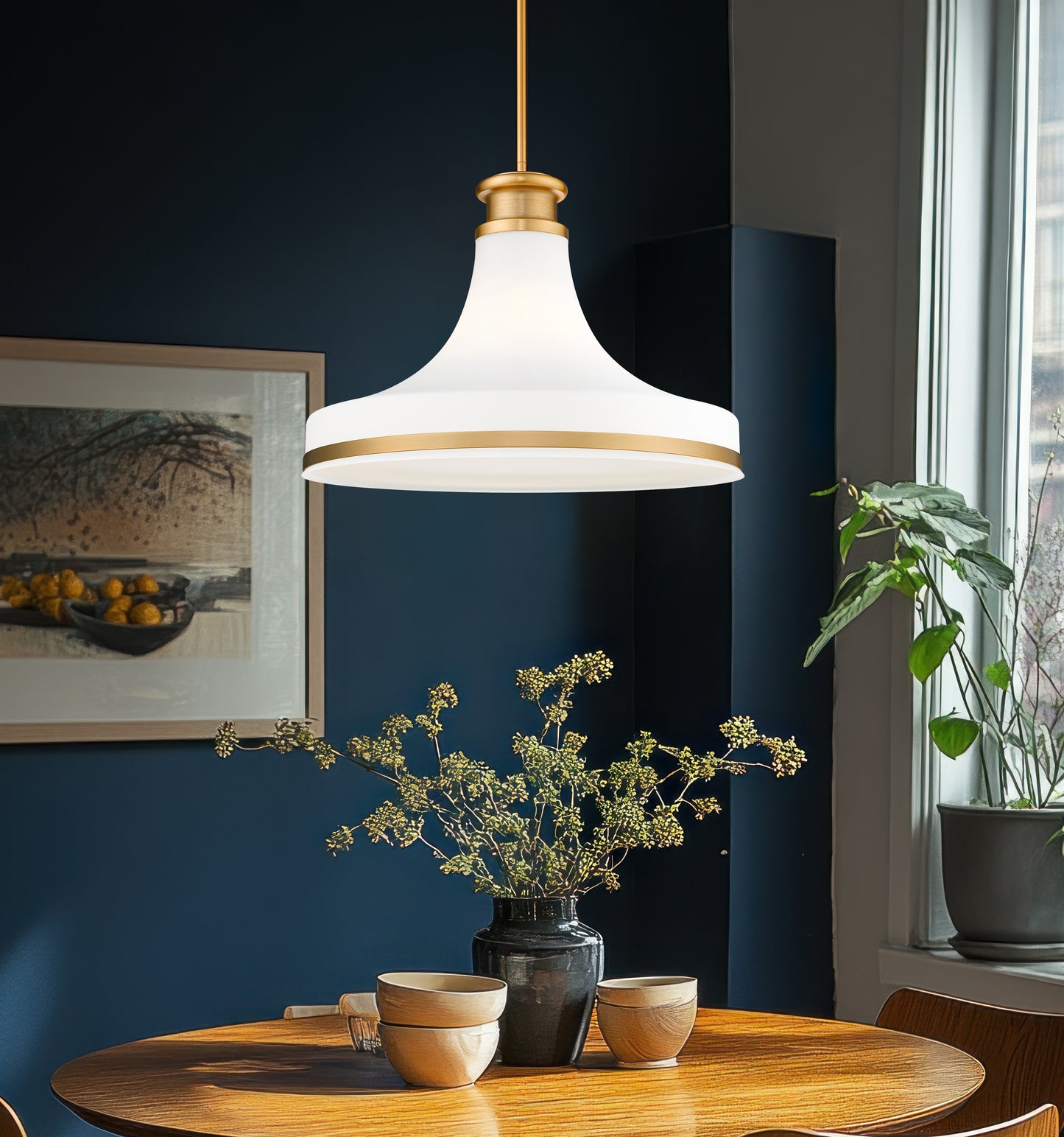 831P18-MGLD - Reznor 1 Light 18" Pendant - Modern Gold