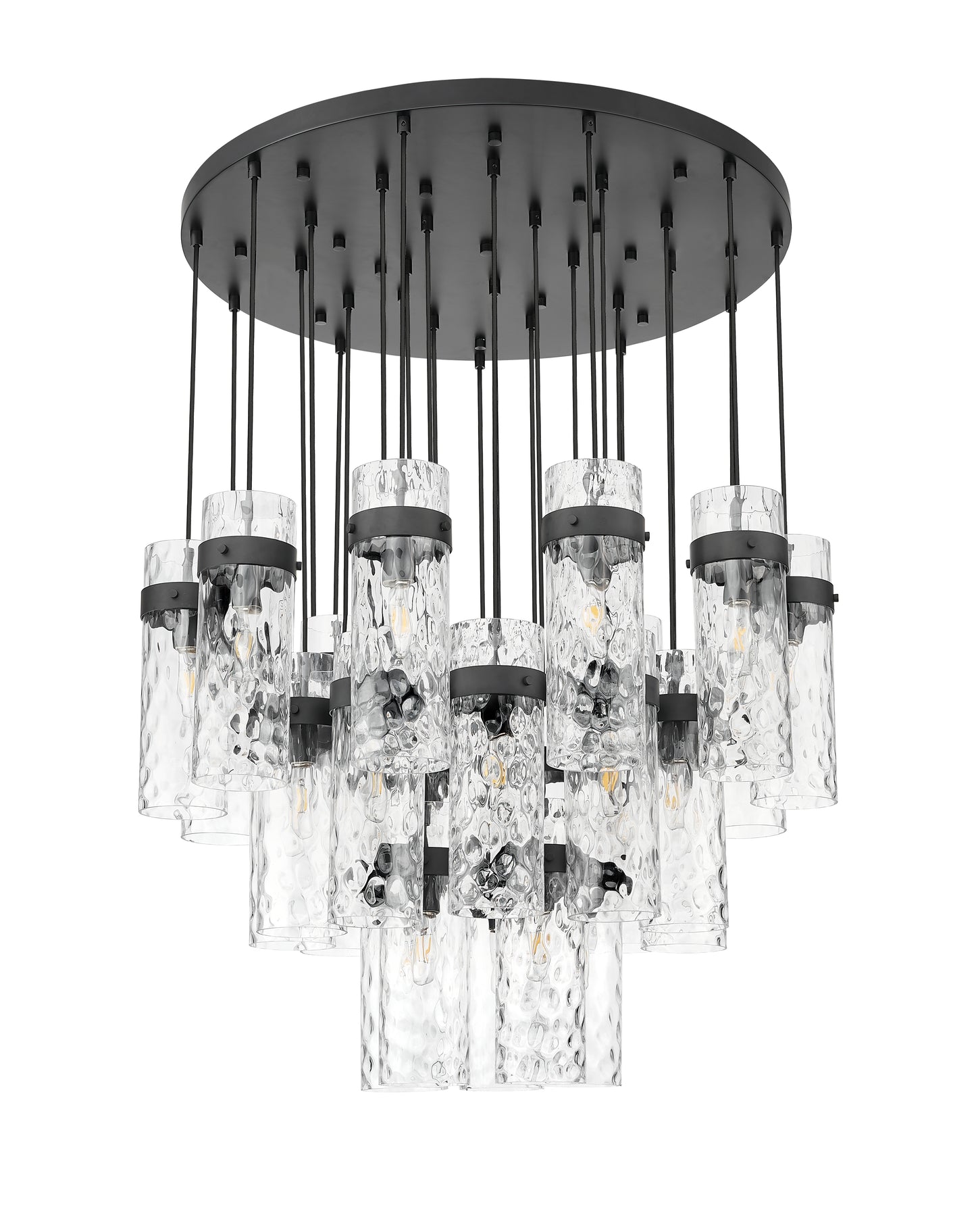 7002P5-27R-MB - Fontaine 27 Light 40" Chandelier - Matte Black