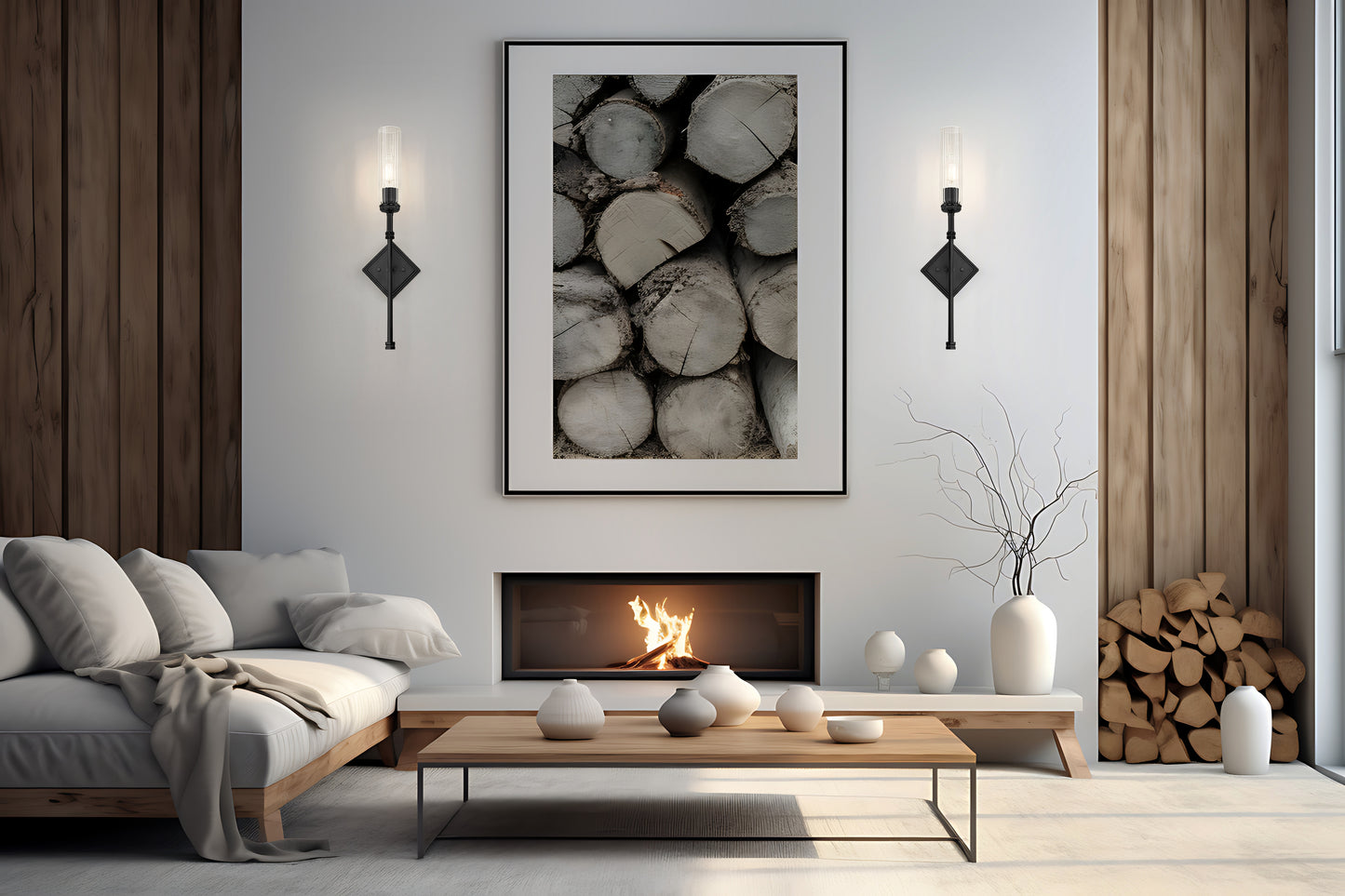3047-1S-MB - Esme 1 Light Wall 24" Sconce - Matte Black