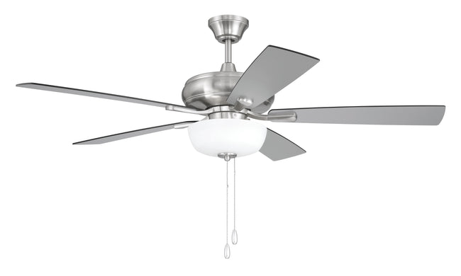 ECF211BNK5-BNGW - EOS 2 Light Frosted White Bowl 52" Ceiling Fan 52" 5 Blade Ceiling Fan with Light Kit - Brushed Nickel