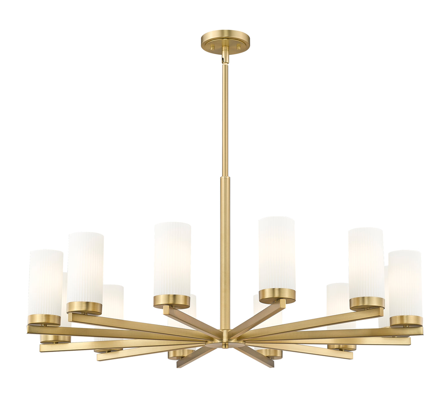 3044-12MGLD - Danica 12 Light 39" Chandelier - Modern Gold