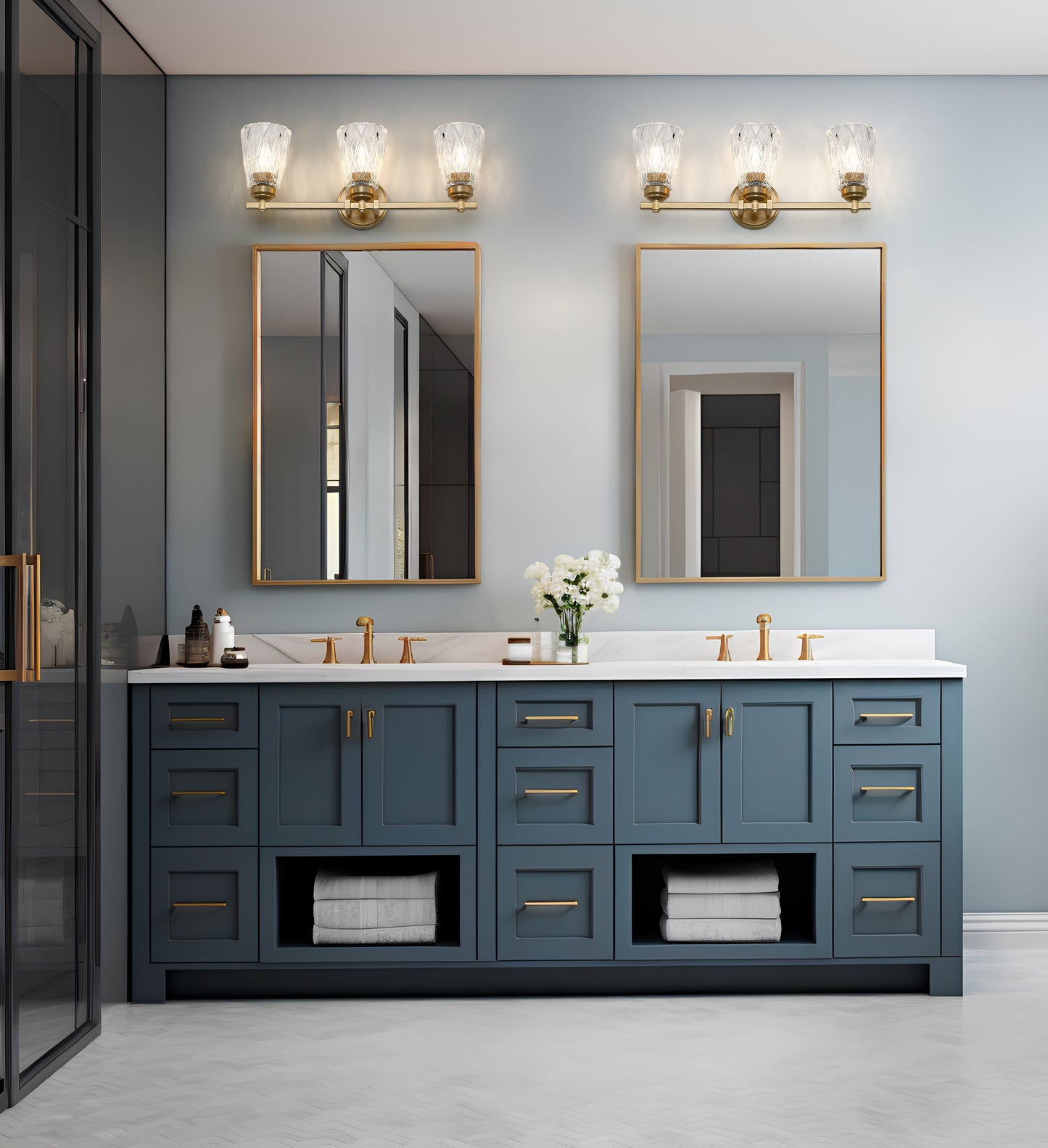 1960-3V-MGLD - Andree 3 Light 24" Vanity - Modern Gold
