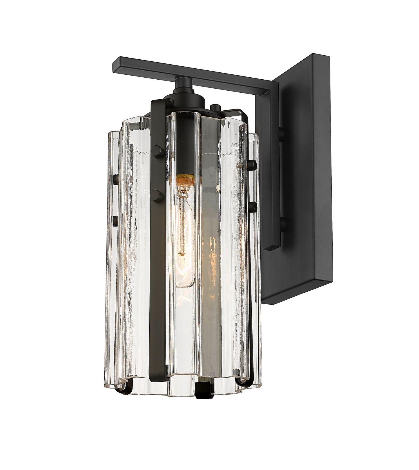 3036-1S-MB - Alverton 1 Light Wall 12" Sconce - Matte Black