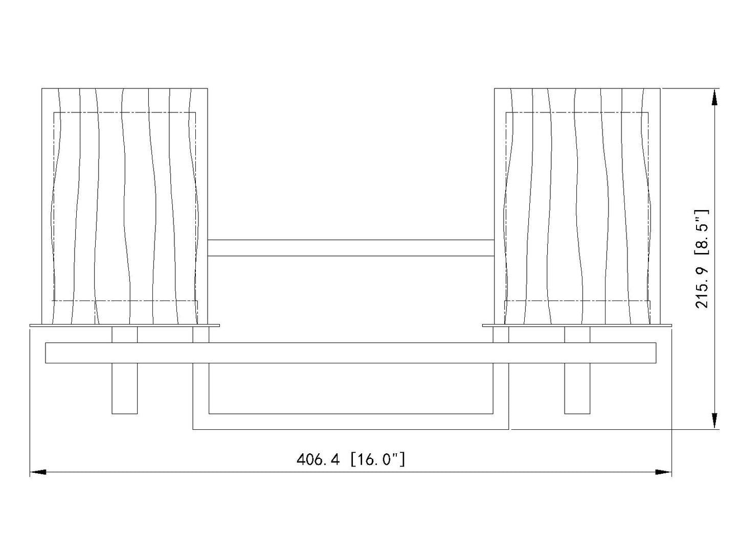 1949-2V-MB - Grayson 2 Light 16" Vanity - Matte Black
