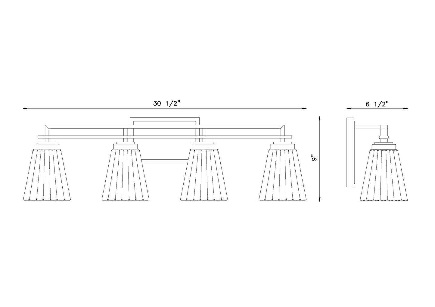 823-4V-BN - Lyna 4 Light 30" Vanity - Brushed Nickel