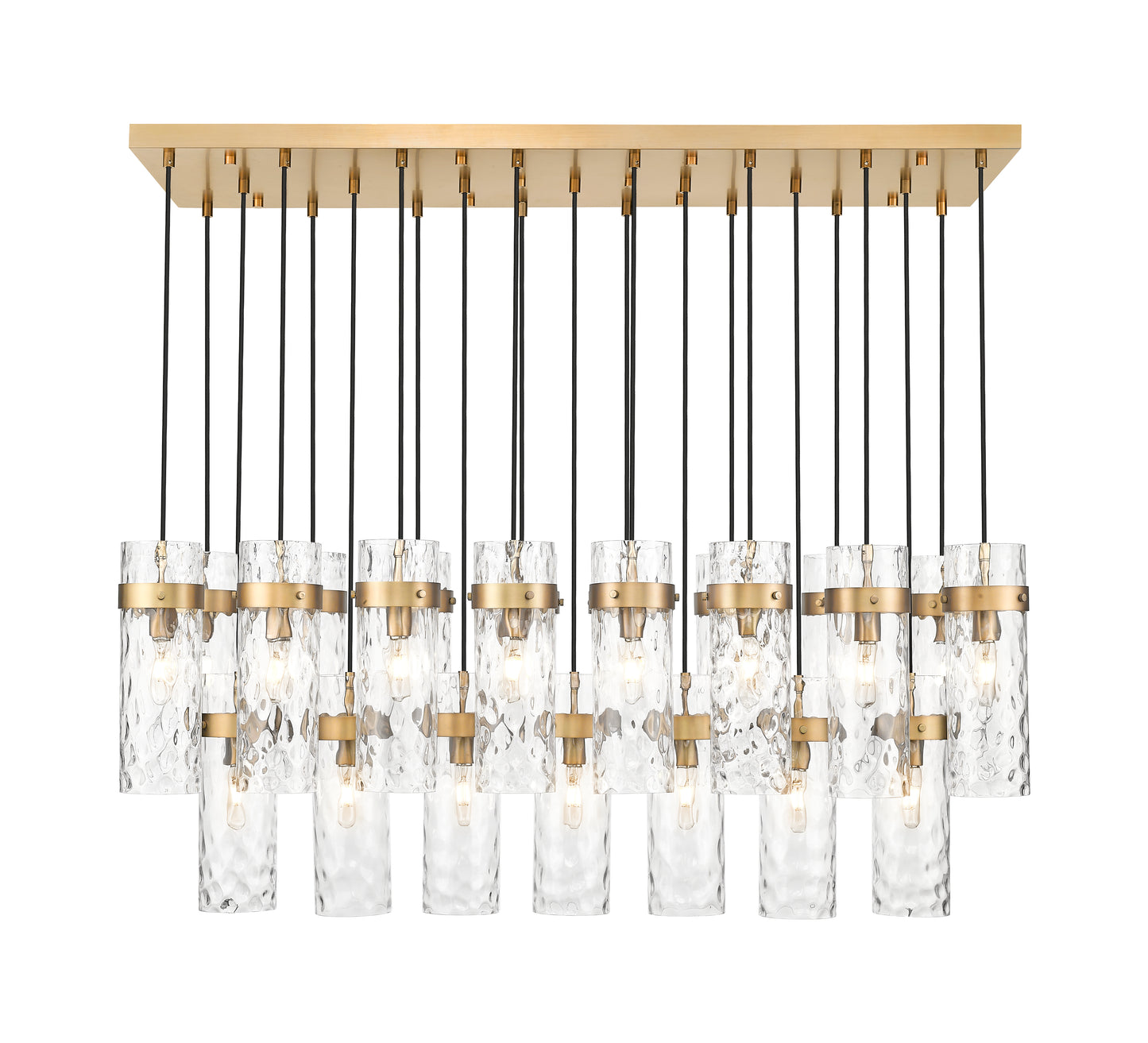 7002P5-23L-RB - Fontaine 23 Light Linear 54" Chandelier - Rubbed Brass