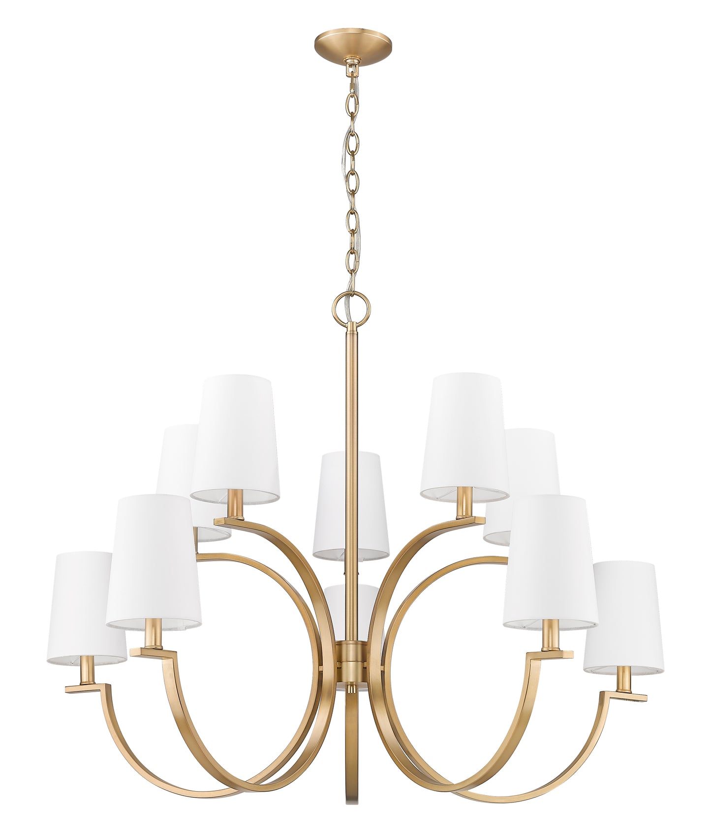 2016-10MGLD - Cordelia 10 Light 40" Chandelier - Modern Gold