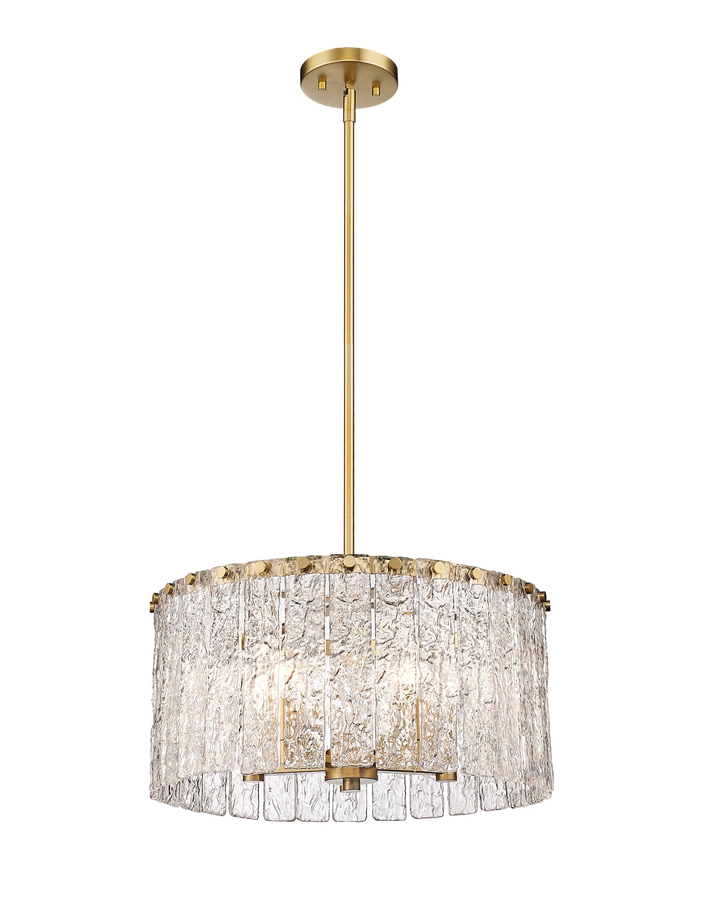 1943P18-MGLD - Glacier 5 Light 19" Pendant - Modern Gold
