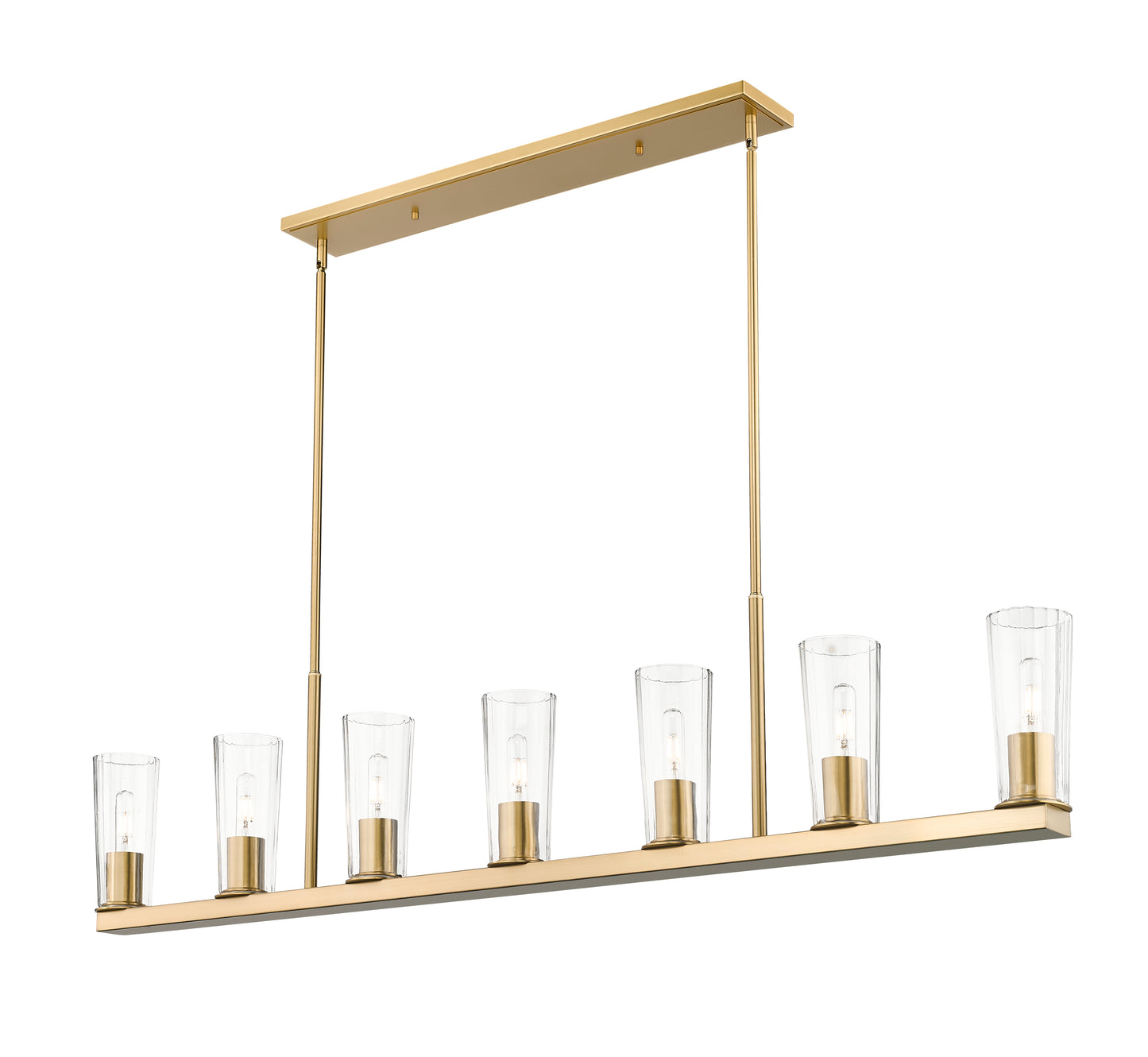 826-7L-MGLD - Titus 7 Light Linear 64" Chandelier - Modern Gold