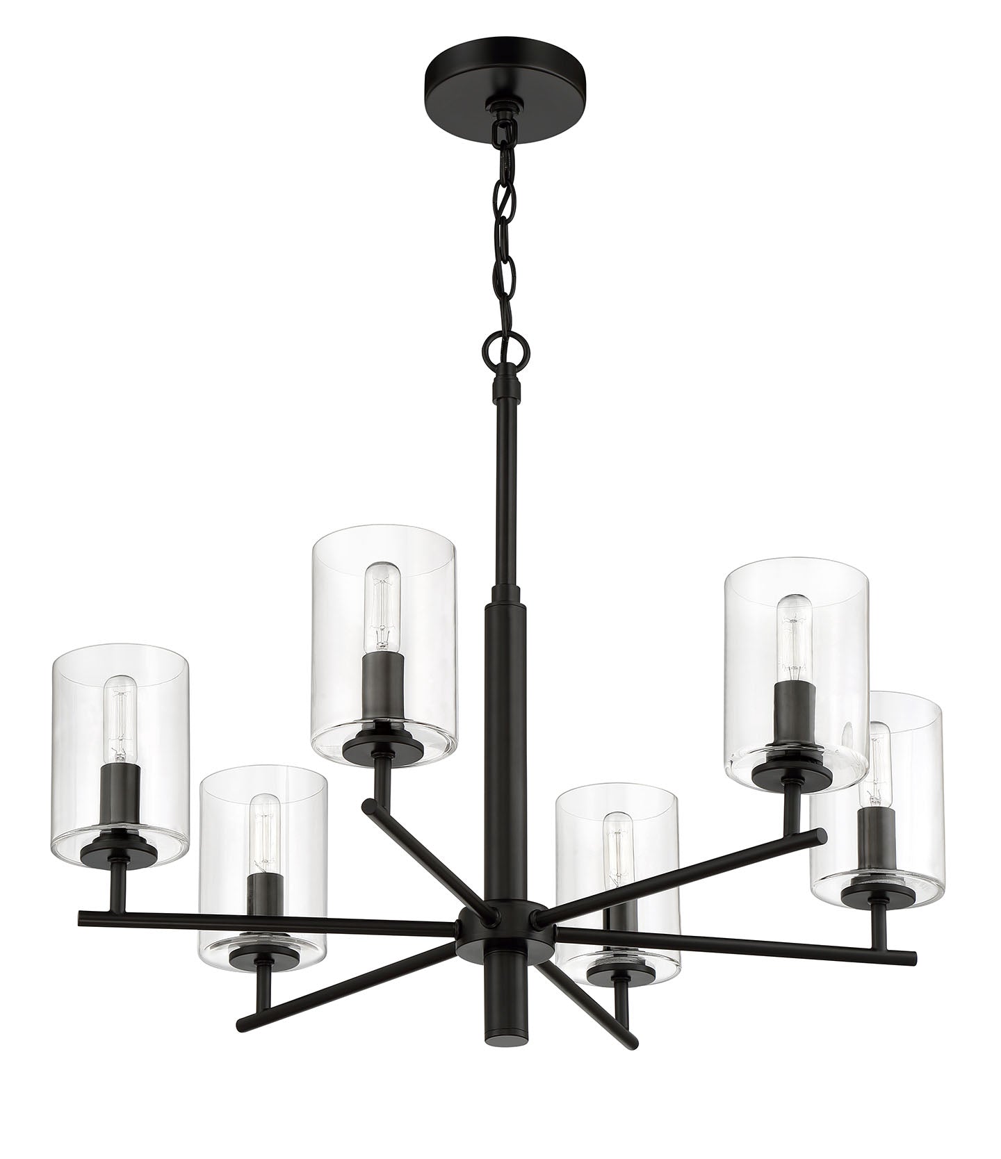 55626-FB - Hailie 6 Light 26" Wide Chandelier - Flat Black