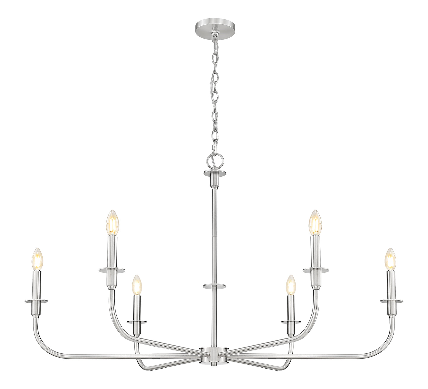 3049-45BN - Tova 6 Light 49" Chandelier - Brushed Nickel