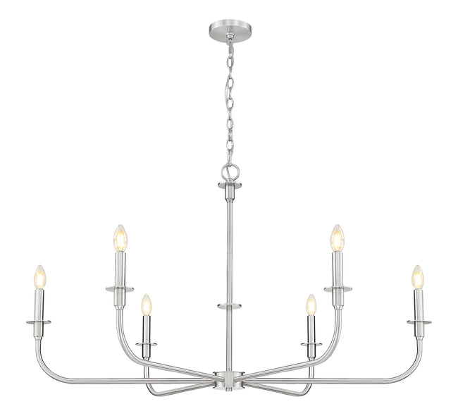 3049-45BN - Tova 6 Light 49" Chandelier - Brushed Nickel