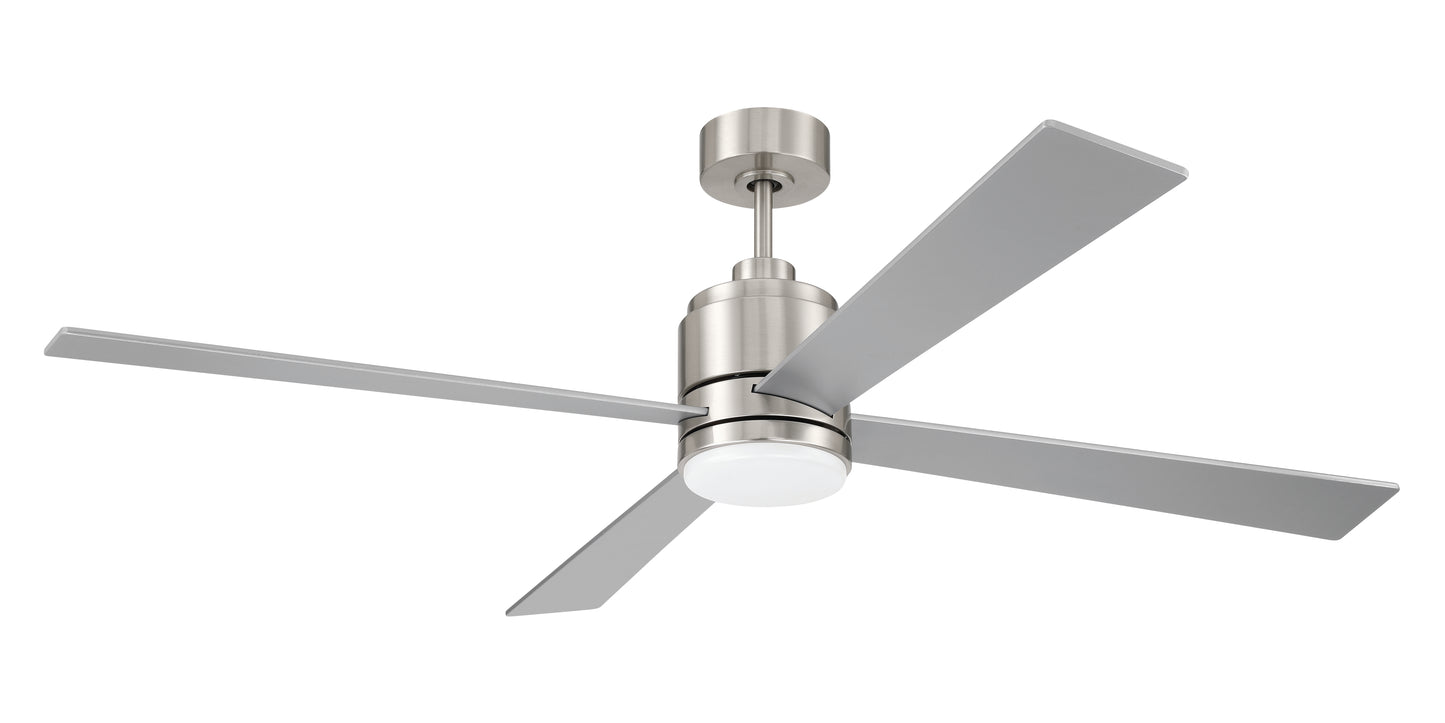 MCY60BNK4 - McCoy 60" 4-blade ceiling fan with 2-wire HW wall control 60" 4 Blade Ceiling Fan with Light Kit - Brushed Nickel