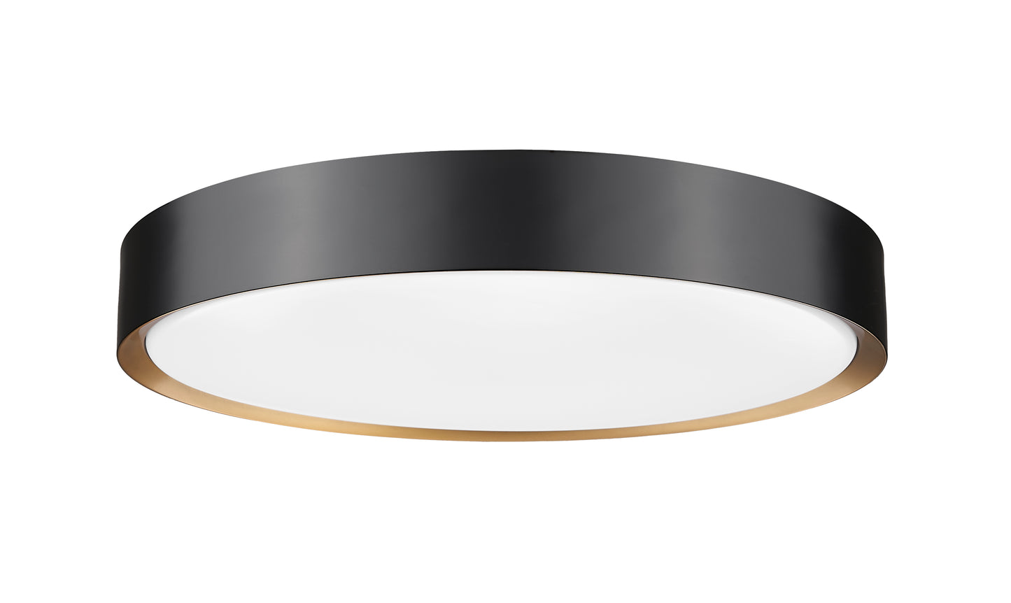 1014F20-MB-MGLD-LED - Kawan 1 Light Flush 20" Mount - Matte Black / Modern Gold