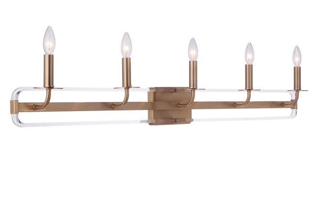 57705-SB - Graclyn 5 Light 45" Wide Vanity Light - Satin Brass